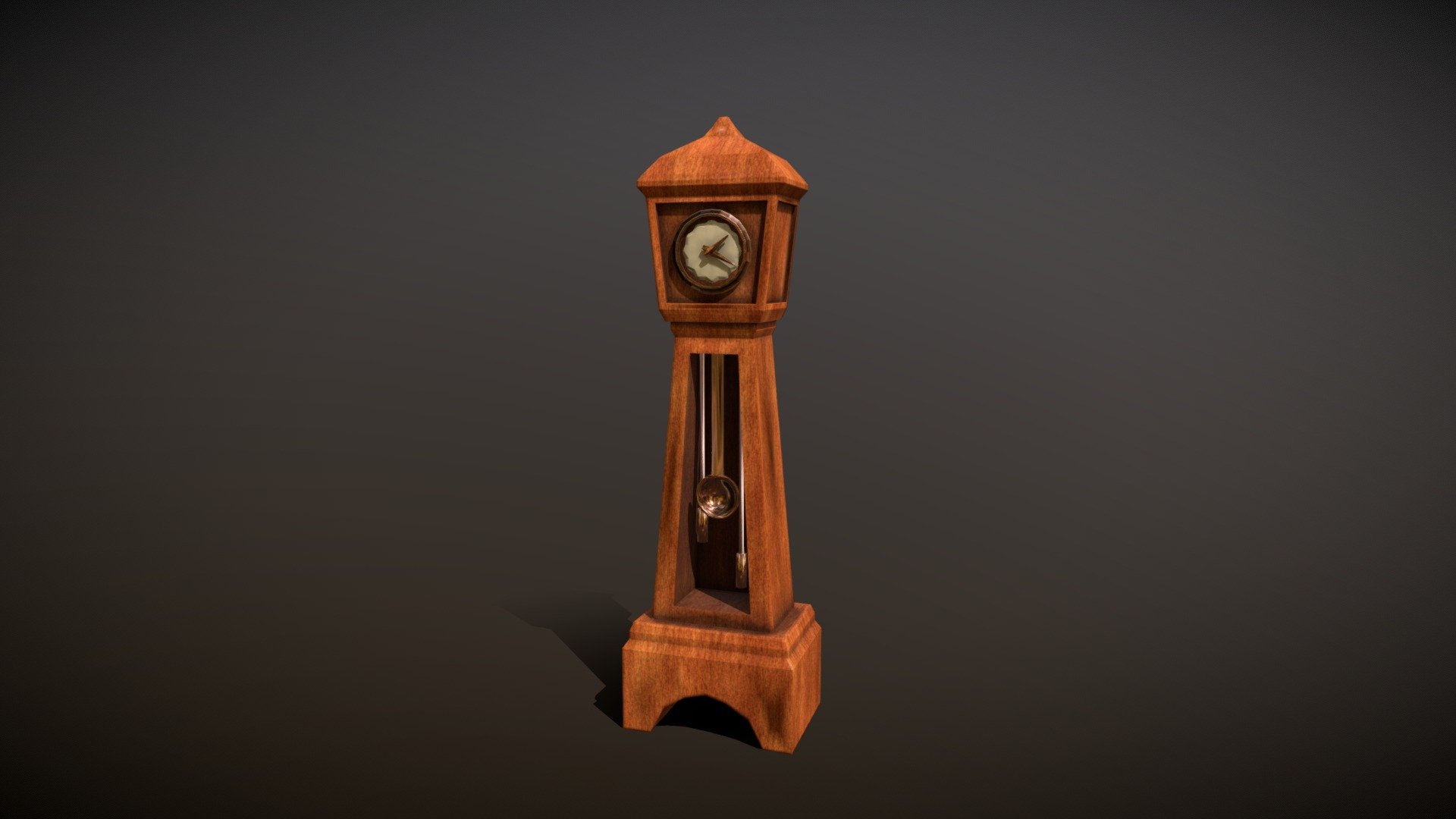 Low Poly Cartoon Stylized Floor Clock 3d model