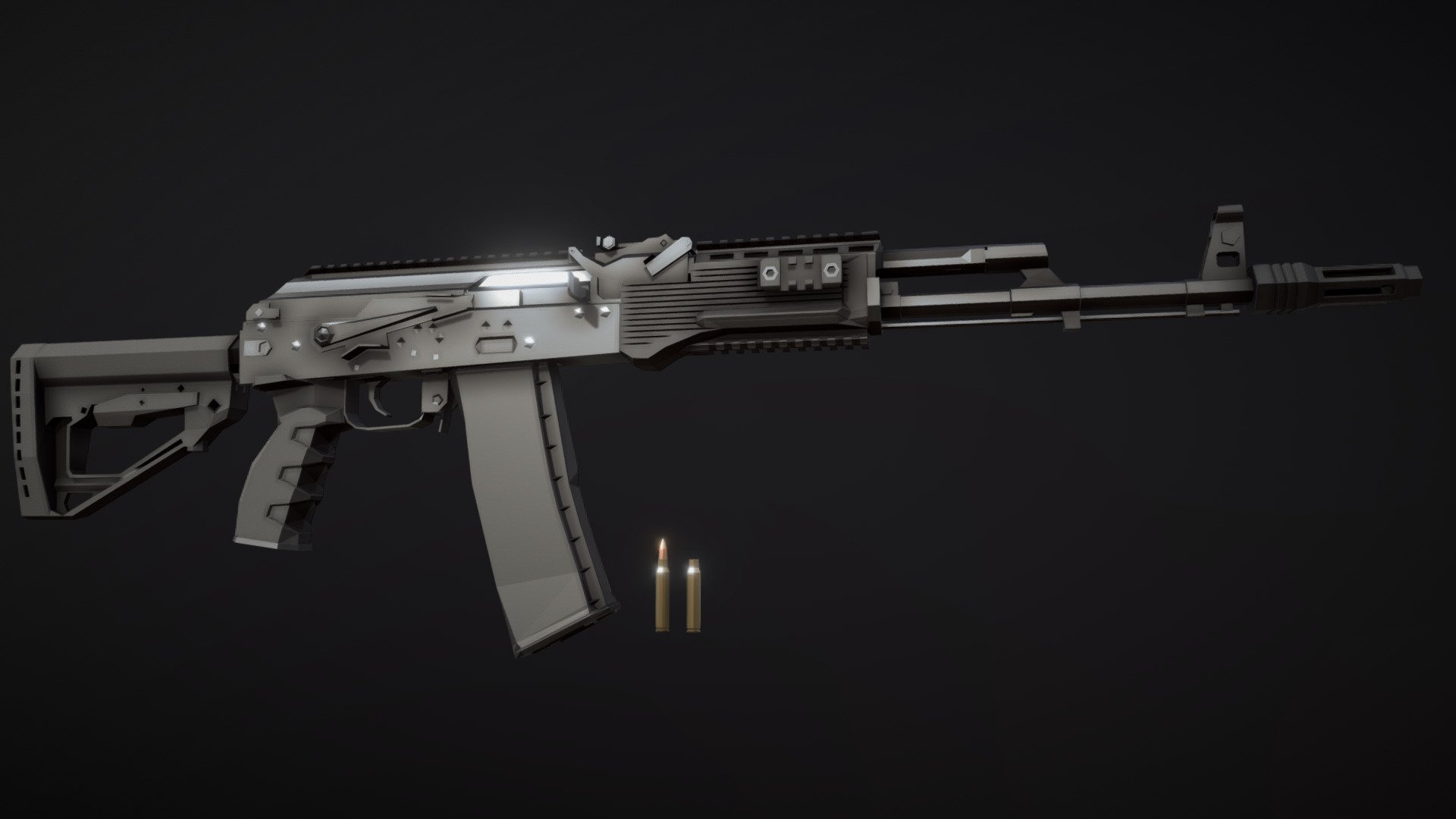 Low-Poly AK-201 3d model