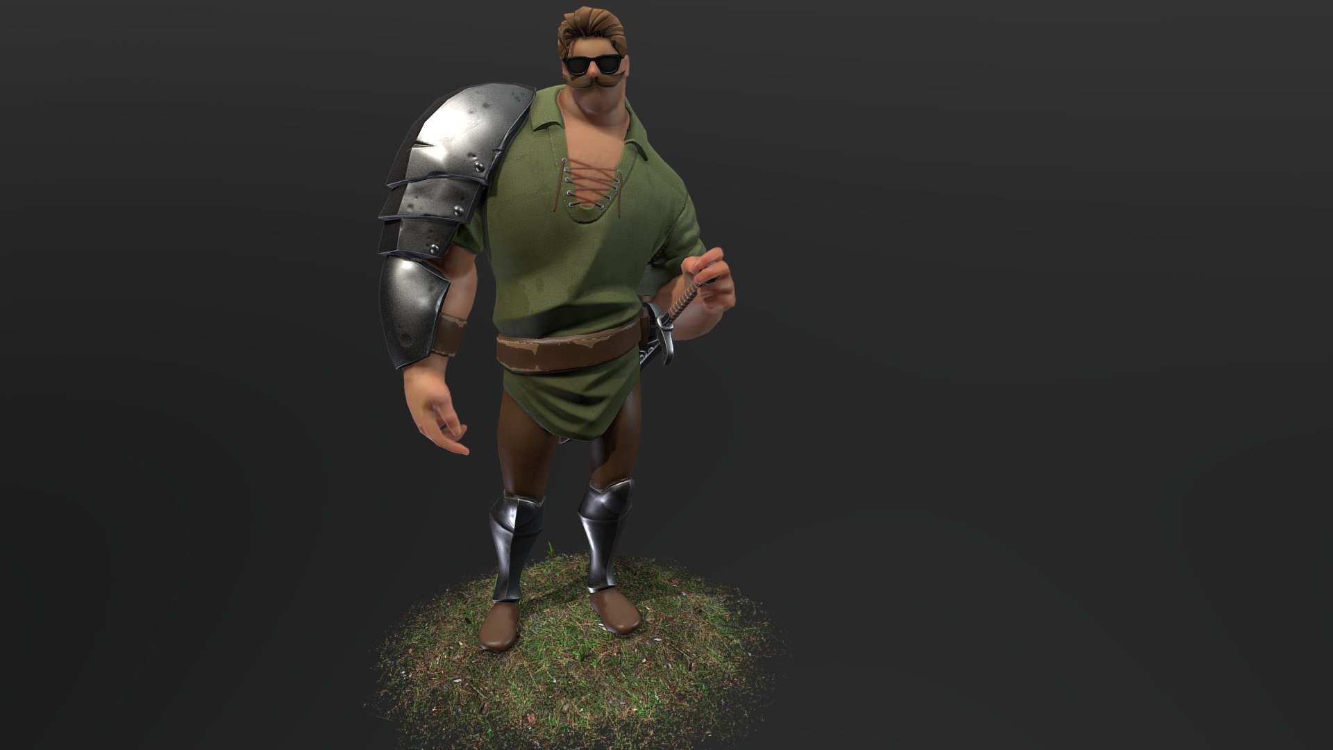 Hipster Knight 3d model