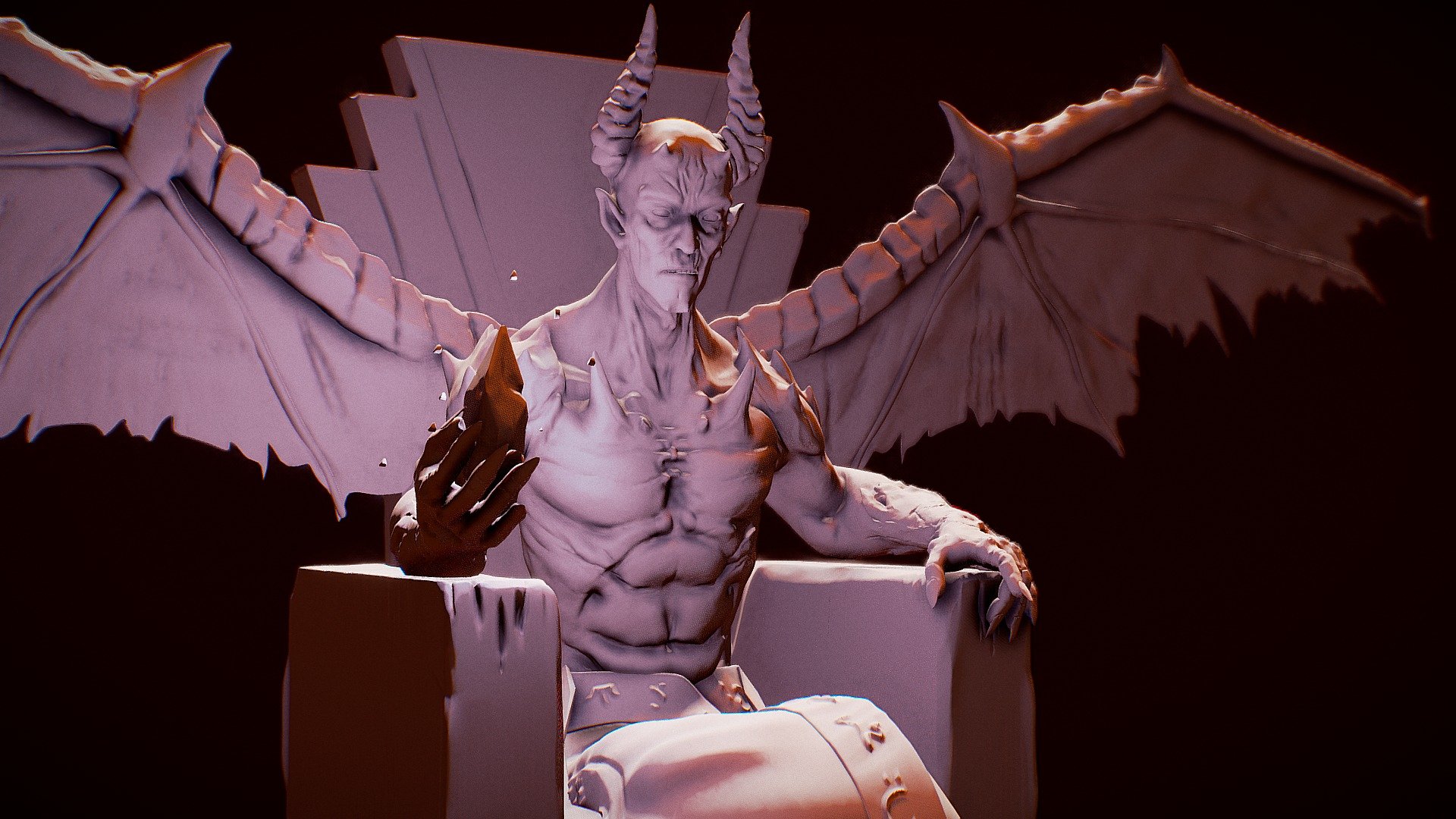 Demon and the throne 3d model