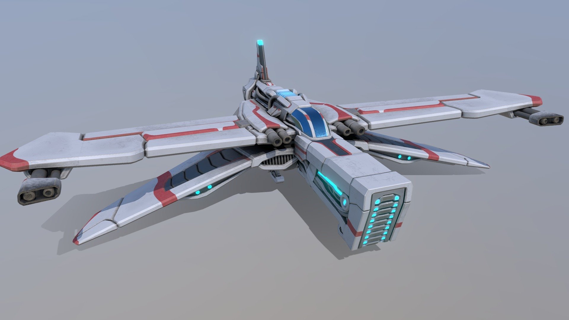 P400 Fighter spaceship 3d model