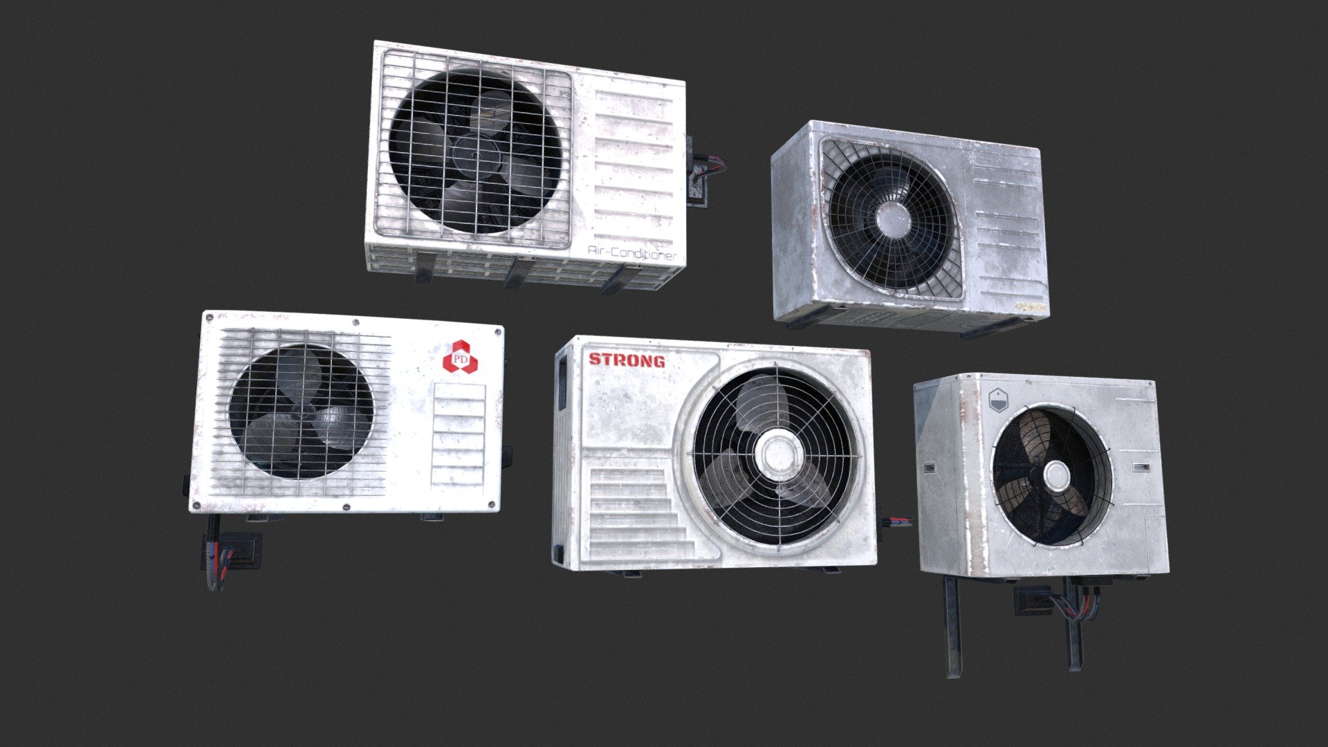 Air conditioning PBR Low-poly 3d model