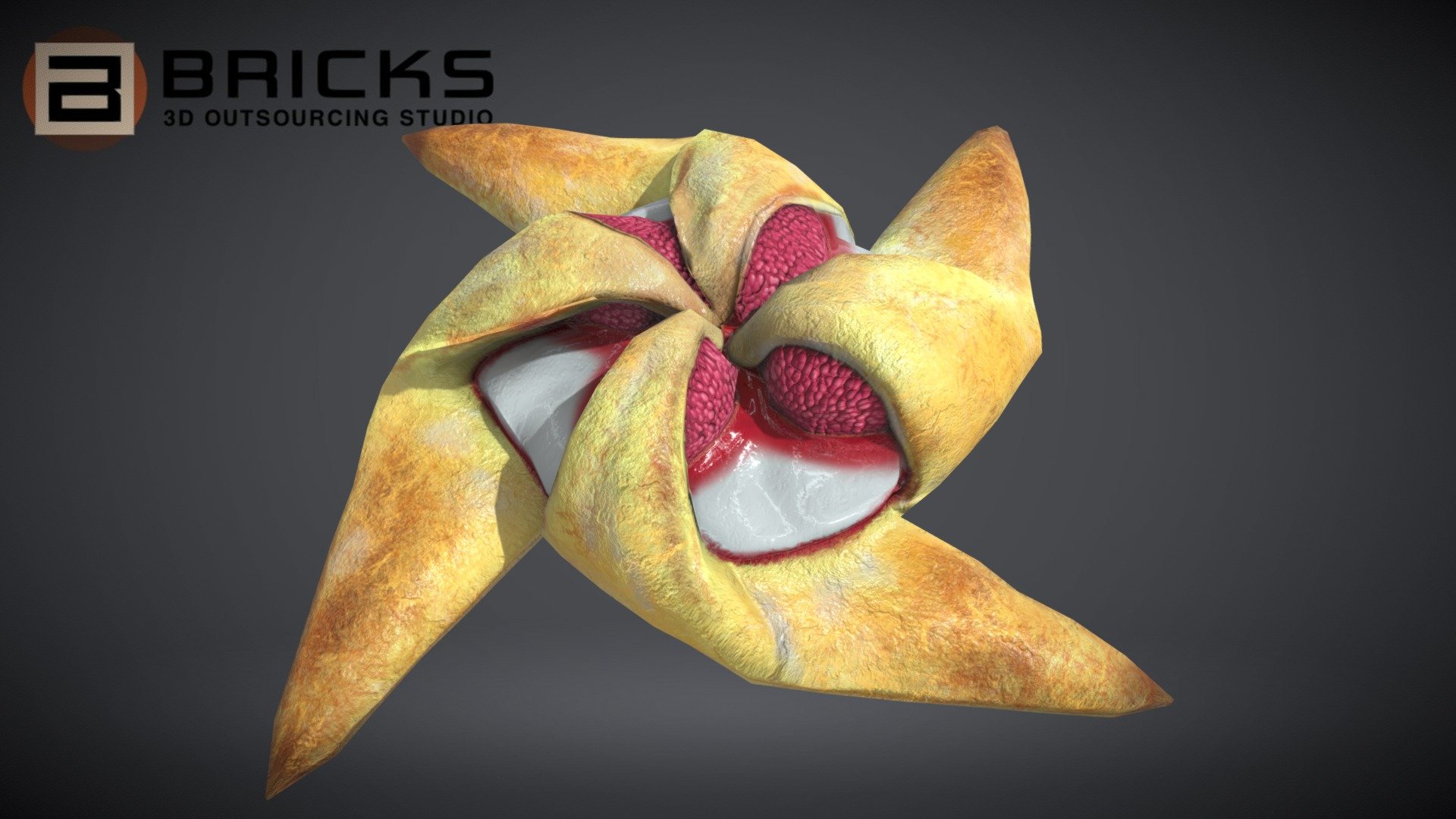 Raspberry Pastry 3d model