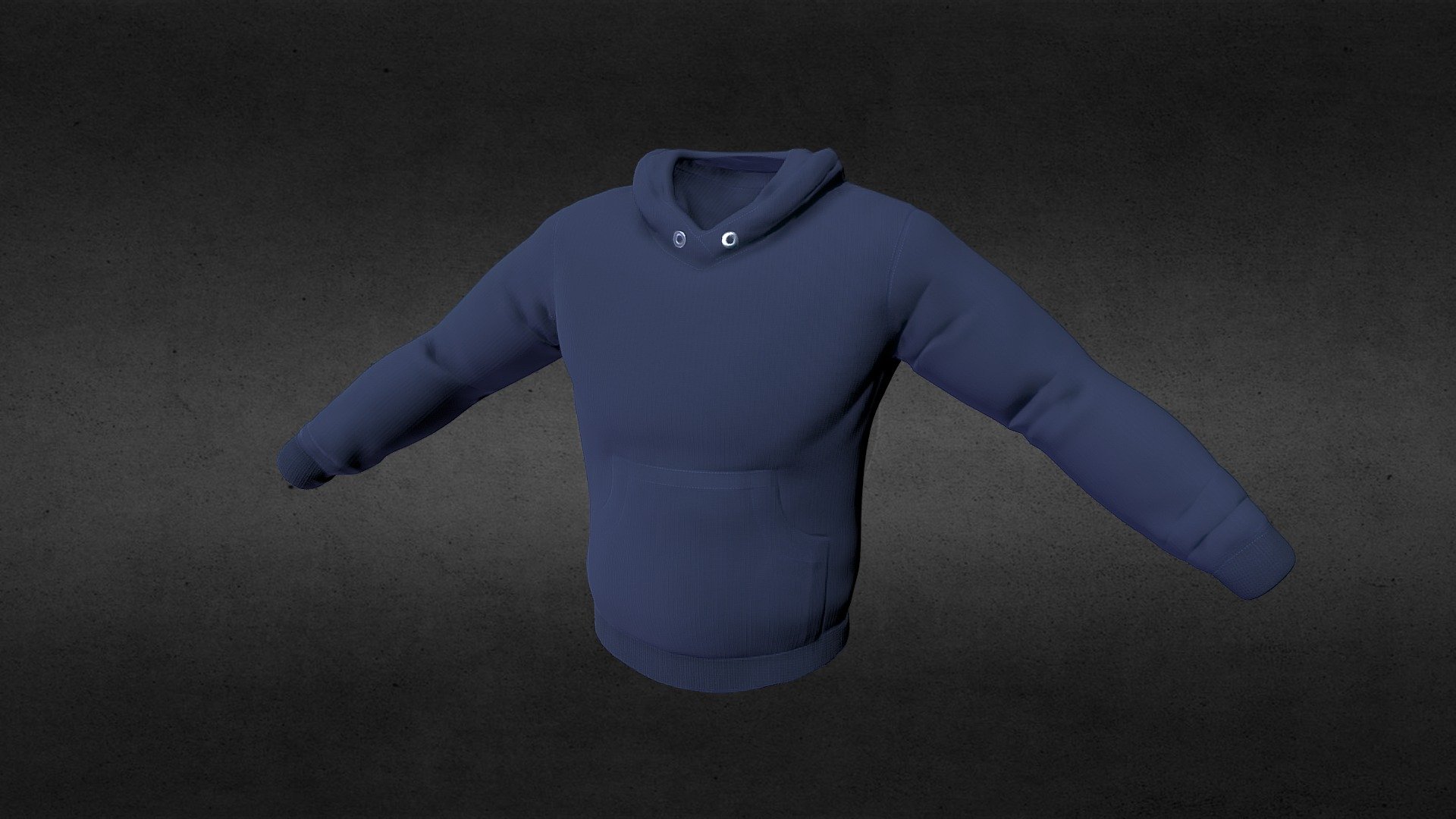 Blue Hoodie 3d model