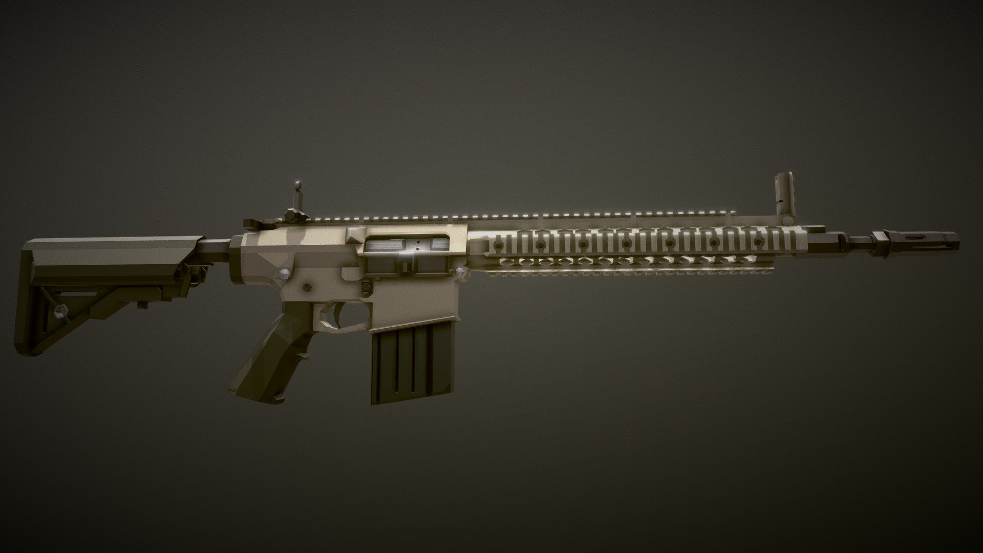 Low-Poly KAC SR-25 Delta-Force Carbine 3d model