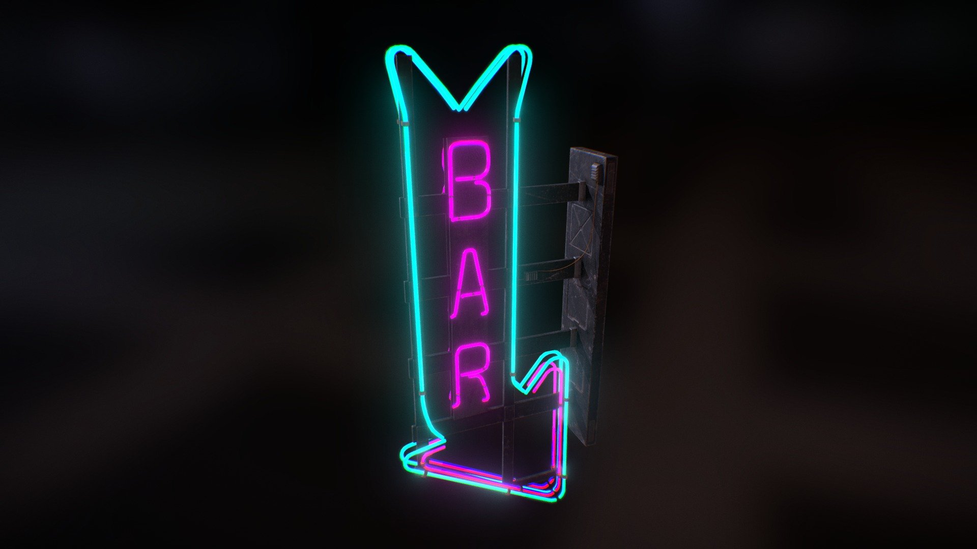 Neon Bar Sign 3d model