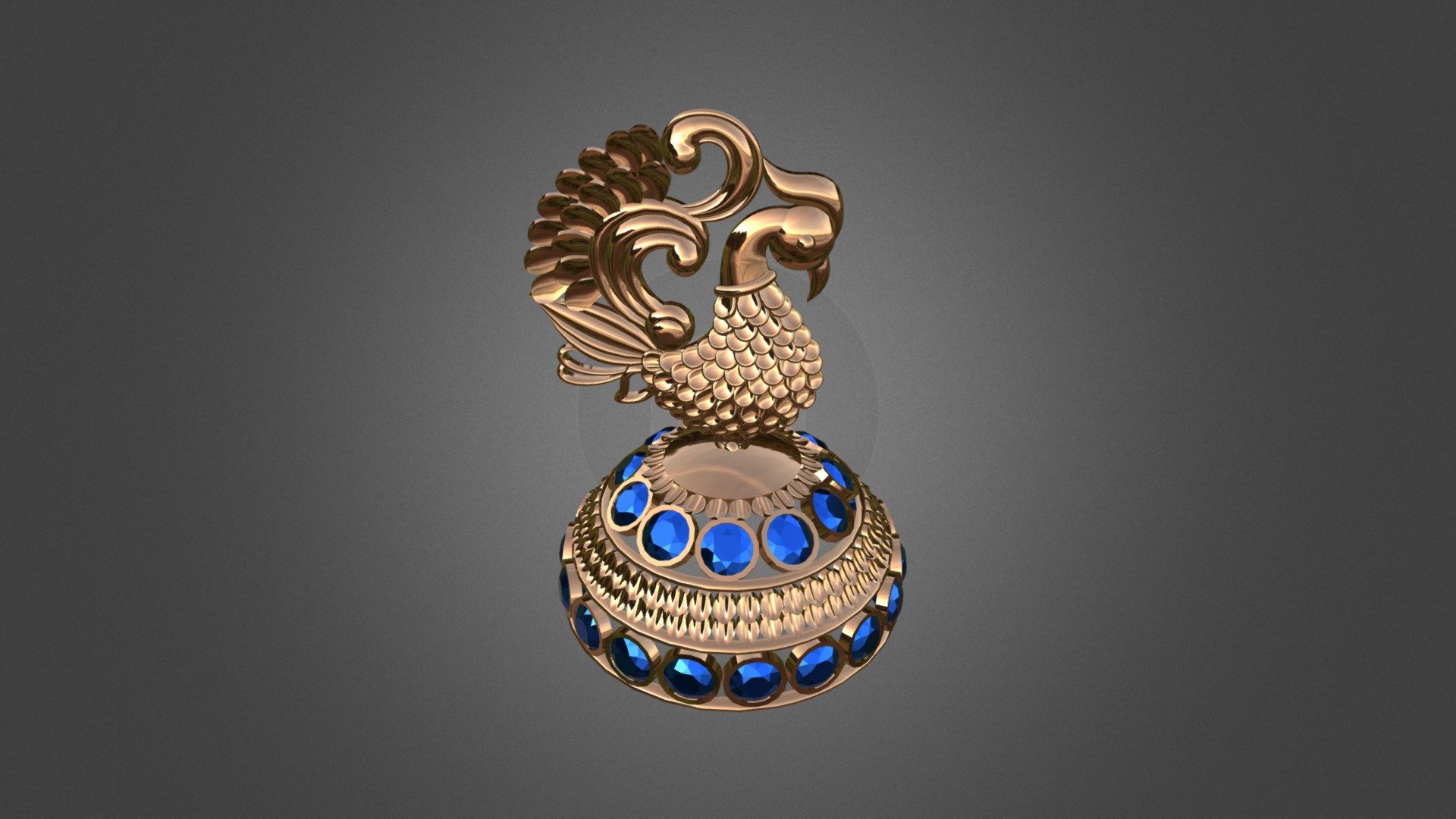 Beautiful Traditional Indian Earing Design 3d model