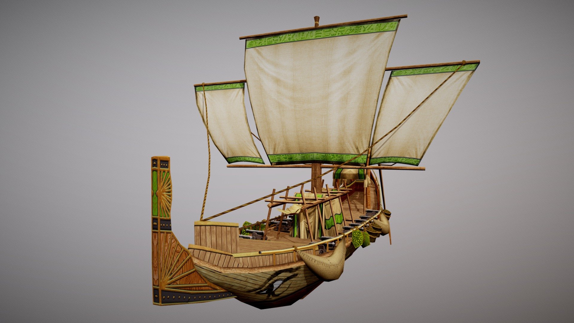 Egyptian fantasy Ship 3d model