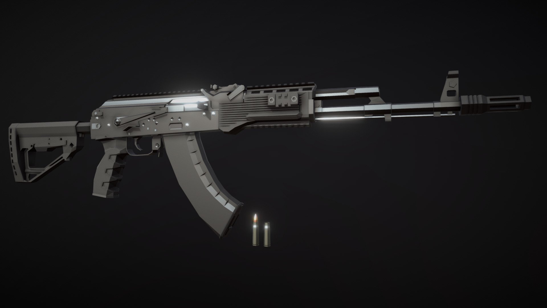 Low-Poly AK-203 3d model