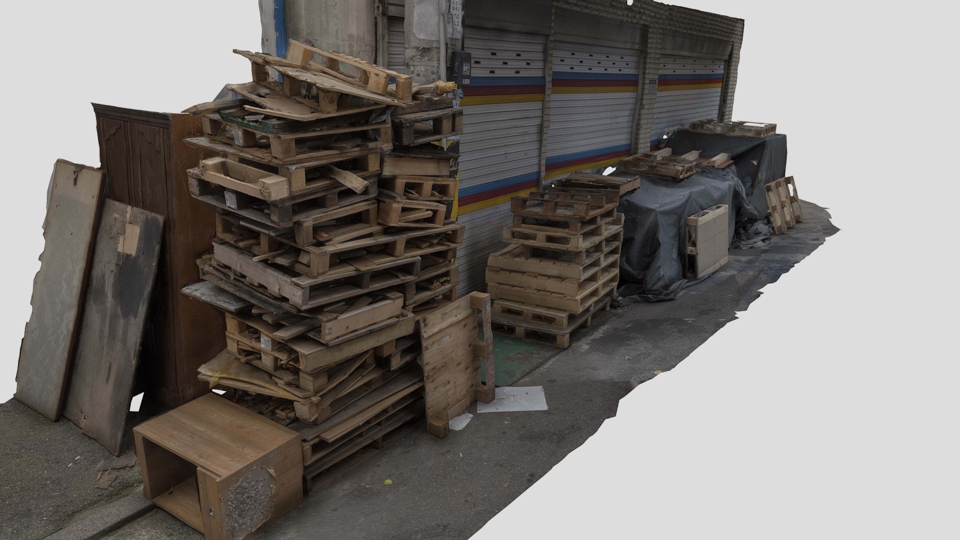 Korean Factory Street Wall Part 3d model