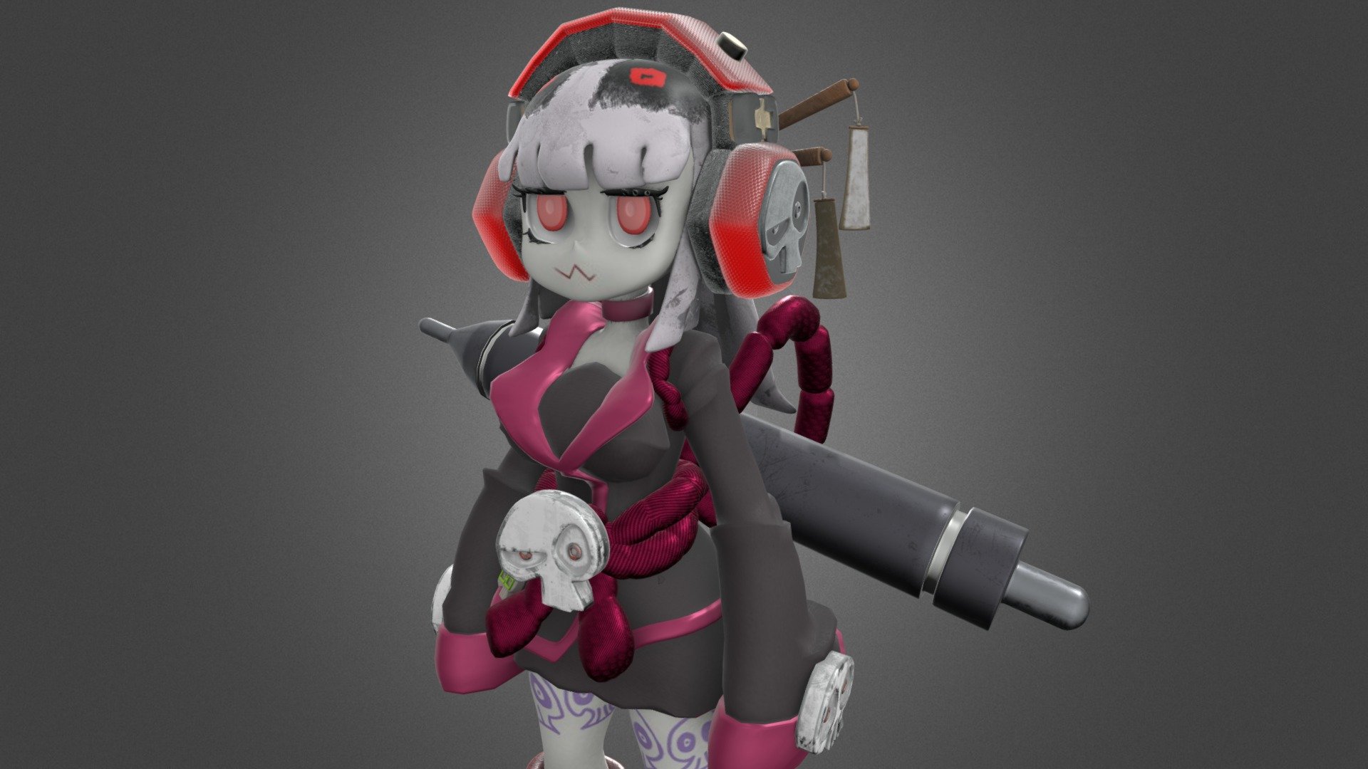 Female Stylized Samurai 3d model