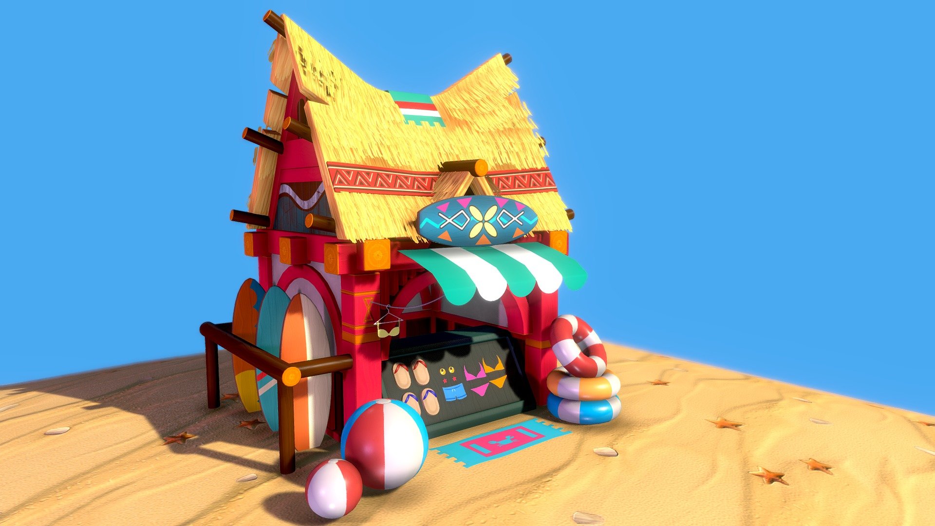 Surf Kiosk 3d model