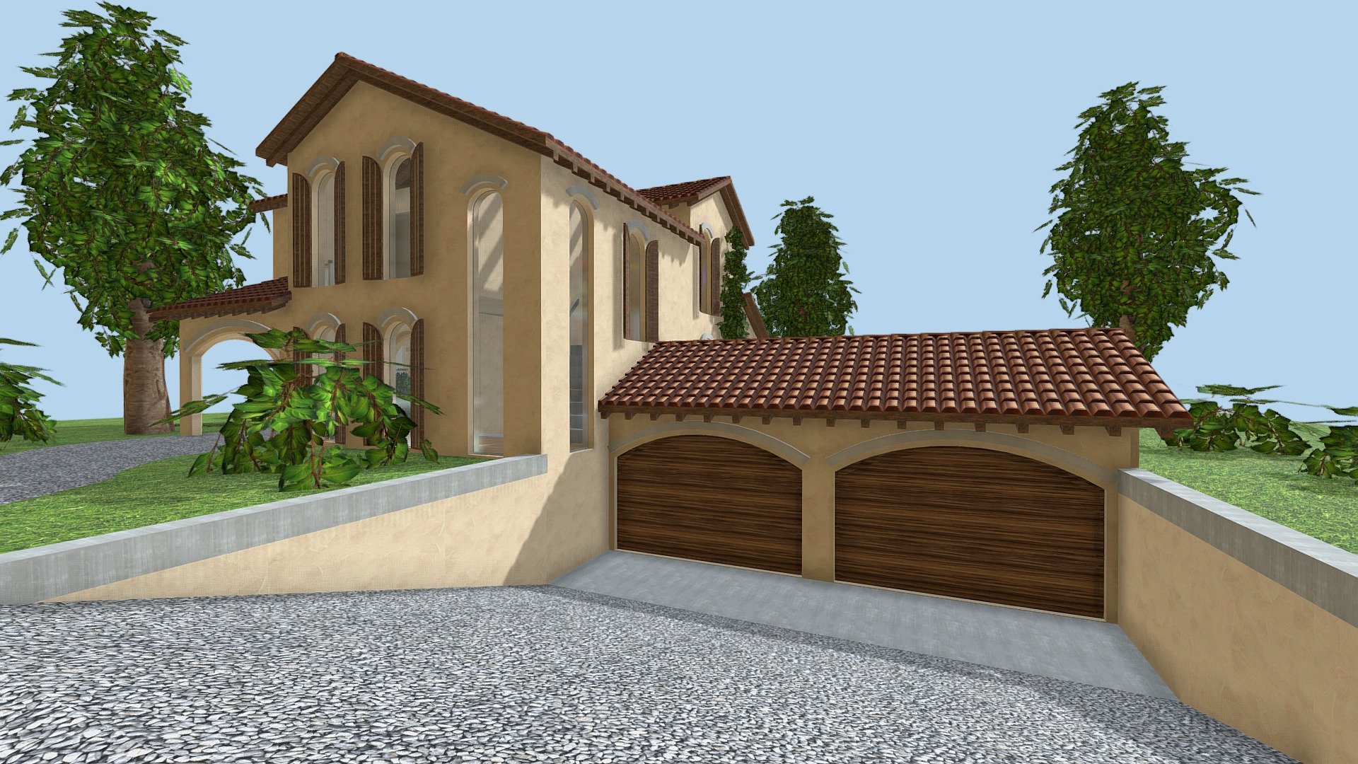 SHC Spanish Modern House 4 3d model