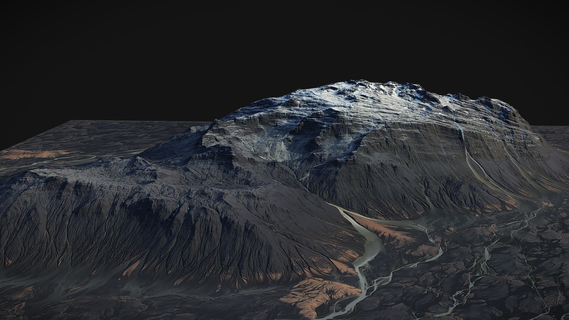 Iceland Black Mountains (World Machine) (2) 3d model