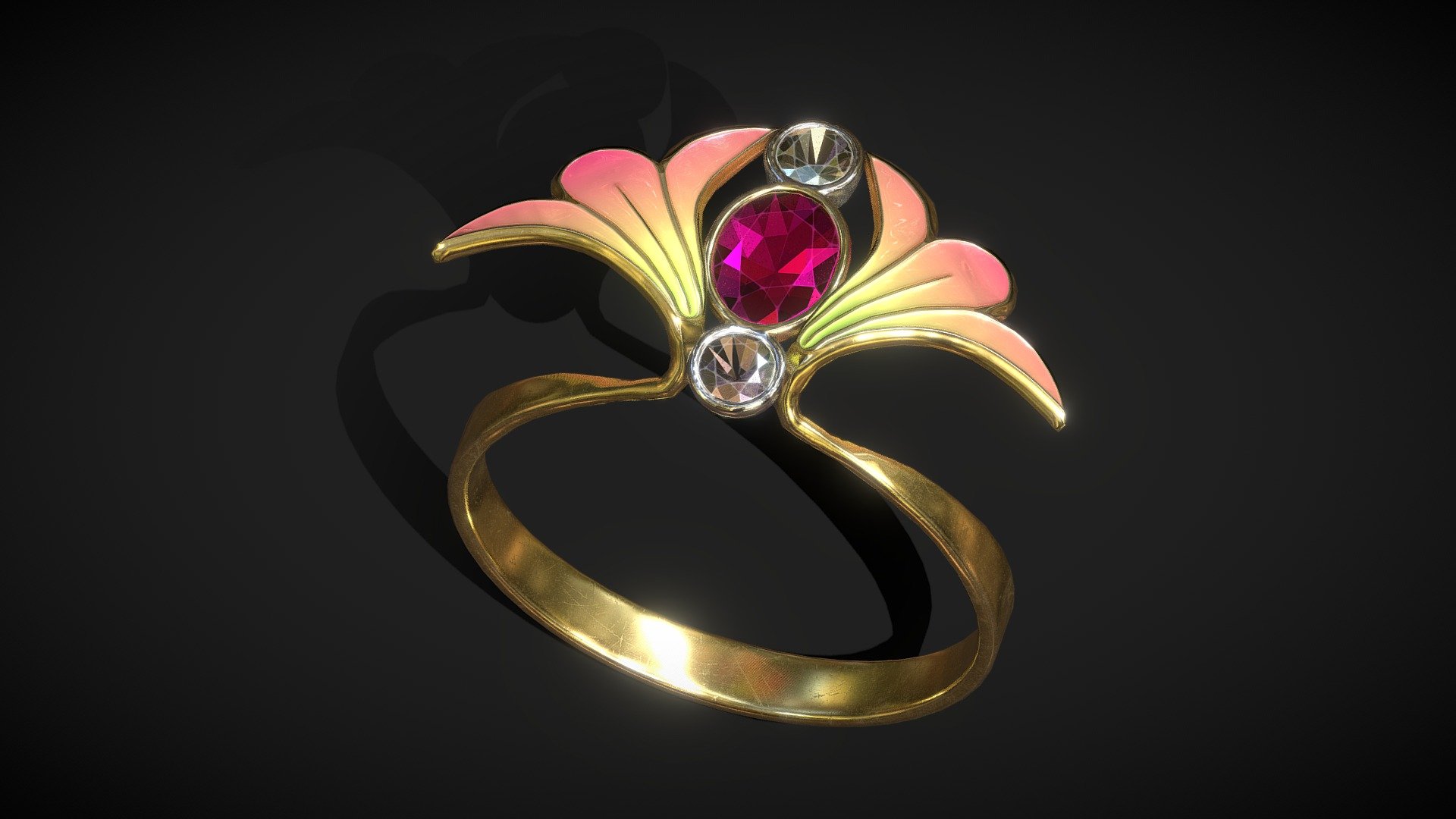 Elven Leaf Ring 3d model