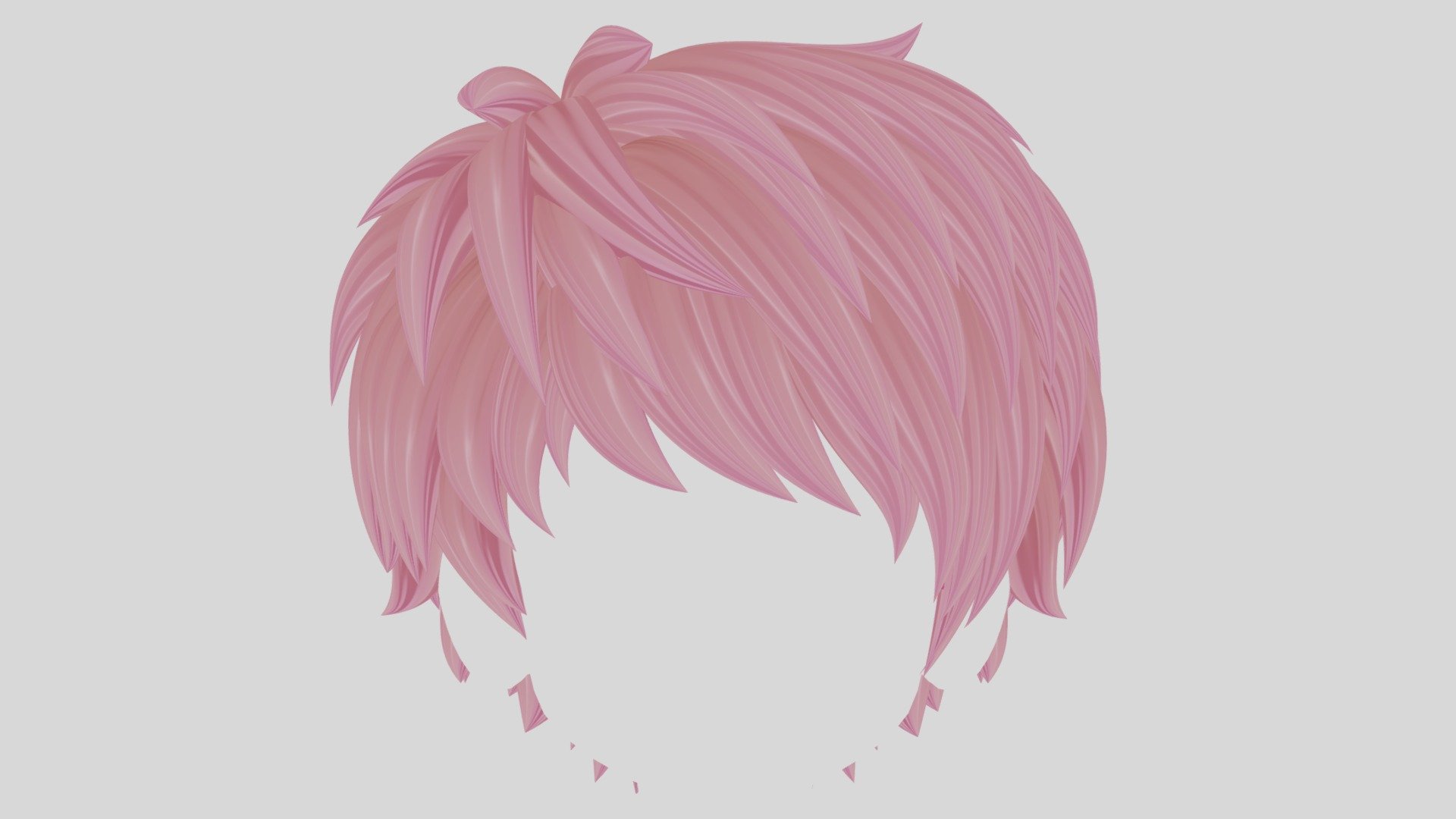 Anime Hair (Short Pixie Style) 3d model