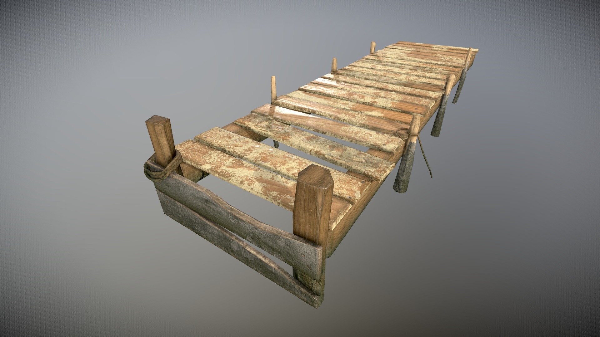 Old Wooden Pier 3d model