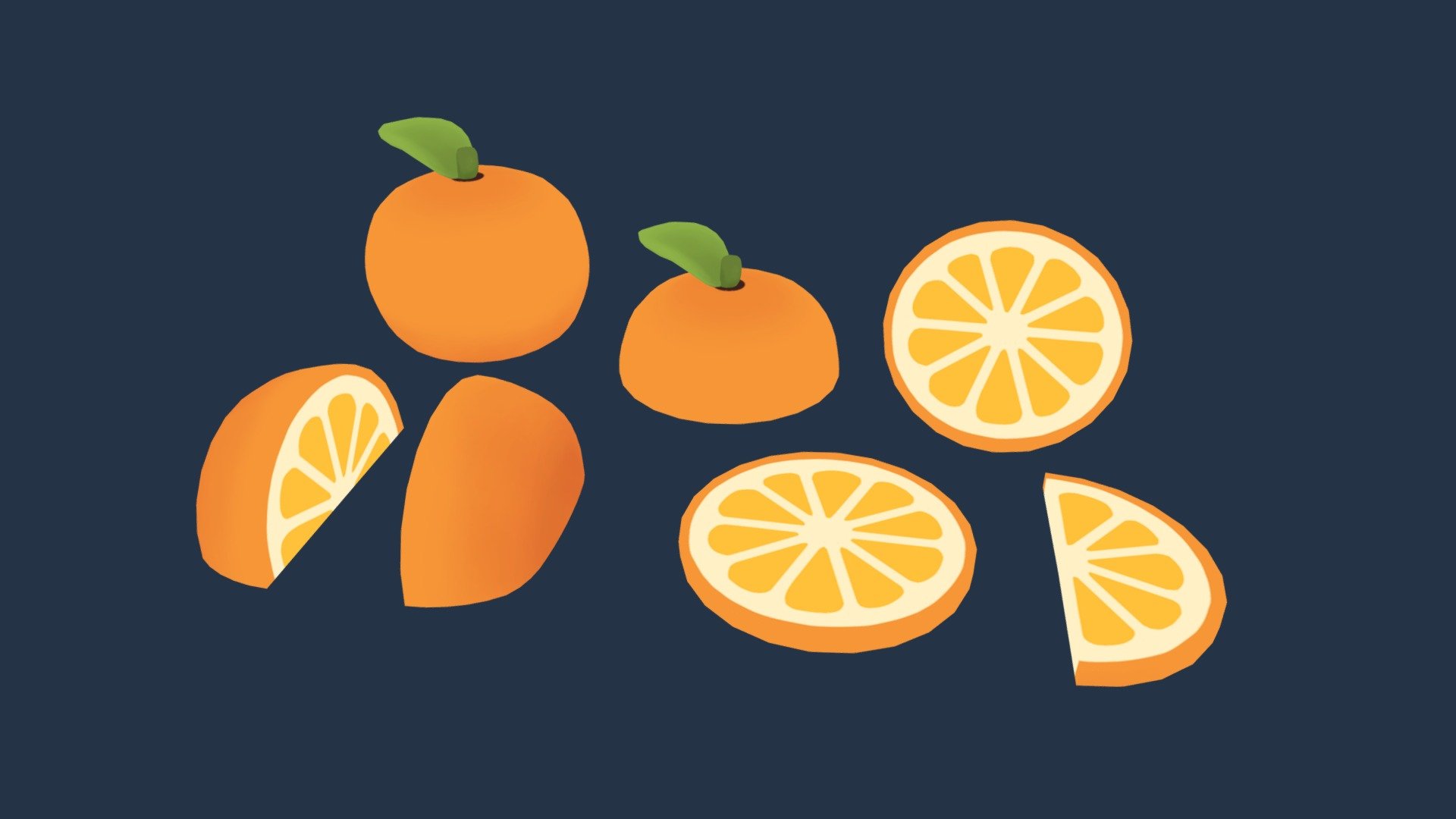 Cute Orange 3d model