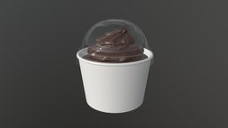 Ice cream in white plastic cup for mockup