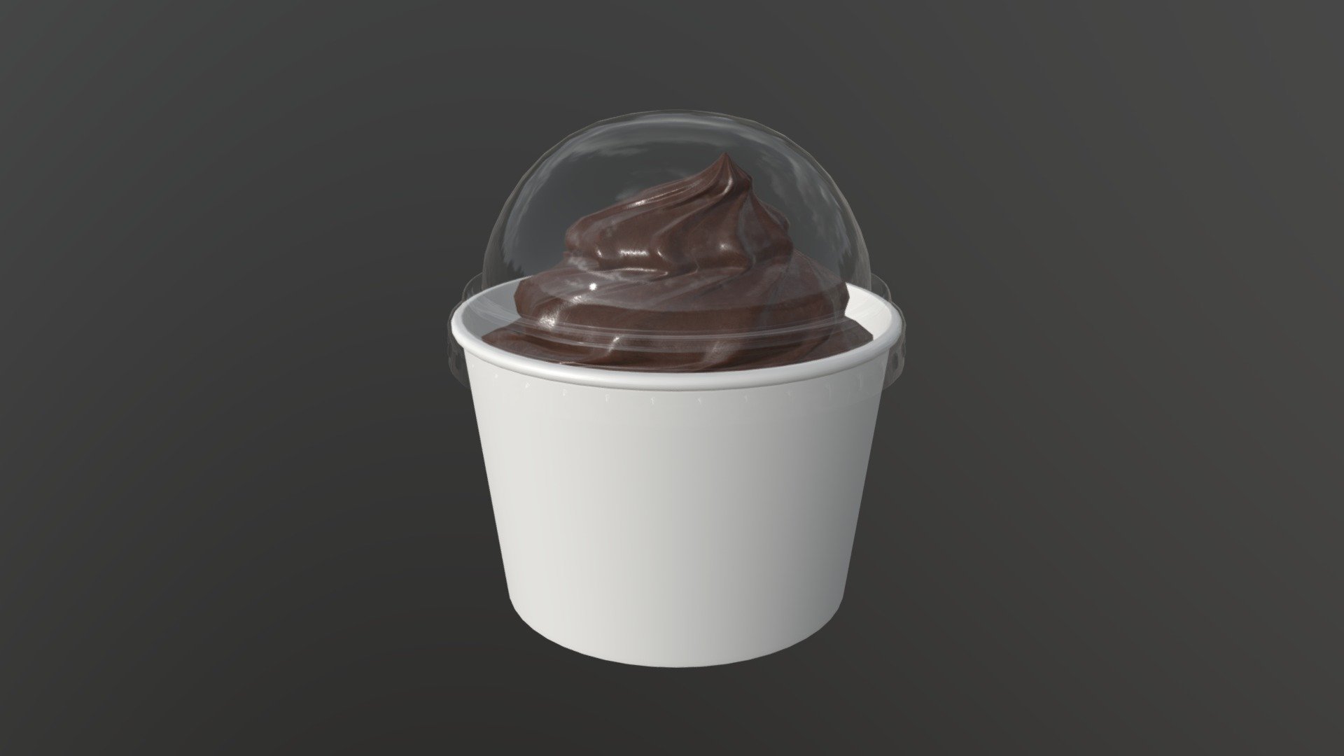 Ice cream in white plastic cup for mockup 3d model