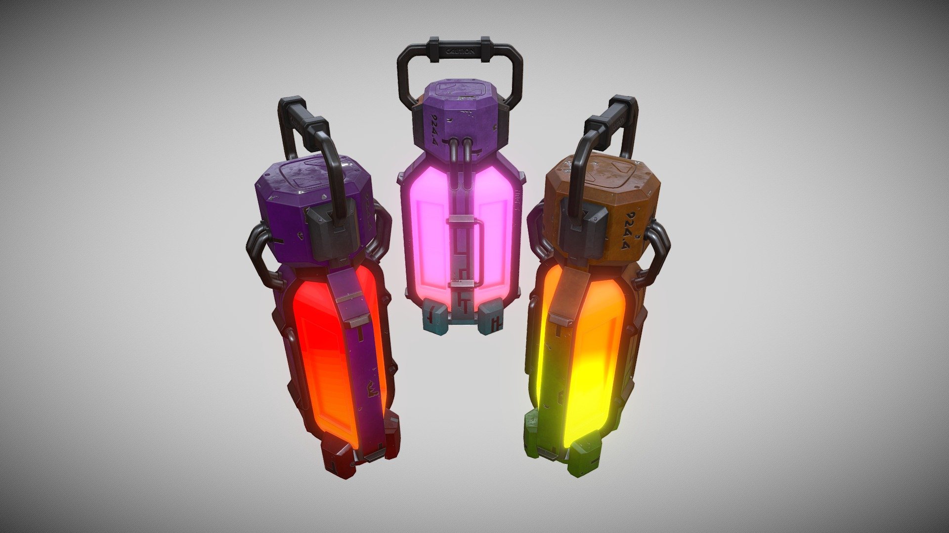 Sci-Fi Energy Batteries 3d model