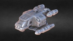 Spaceship concept, hi-poly (original concept)