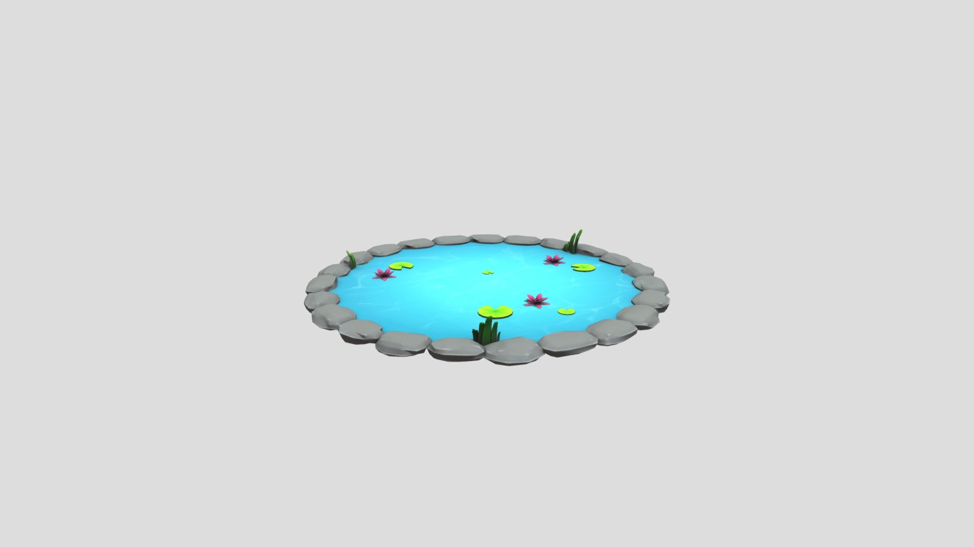 Cartoon Pond 3d model