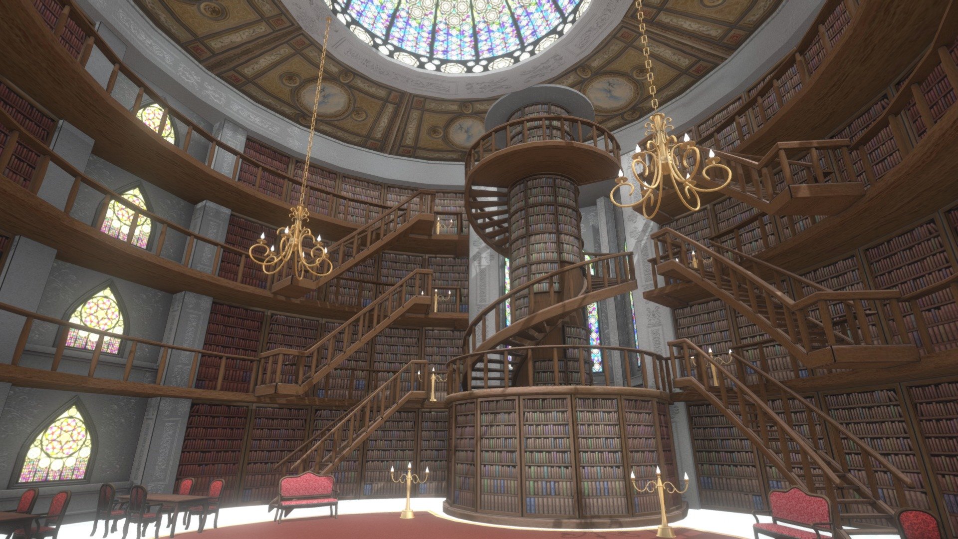 Library 3d model