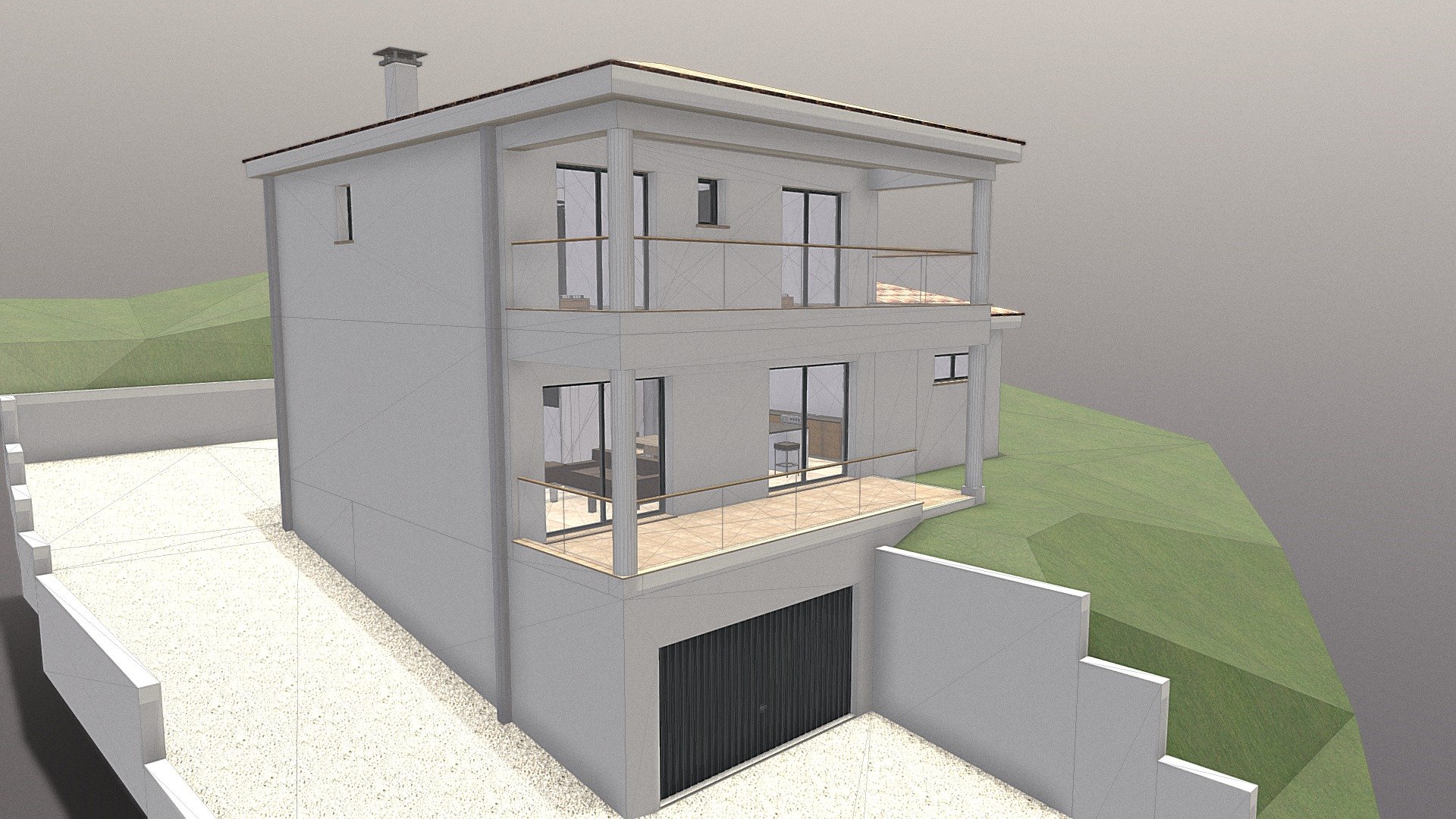 Villa Moderne à Drap 3d model