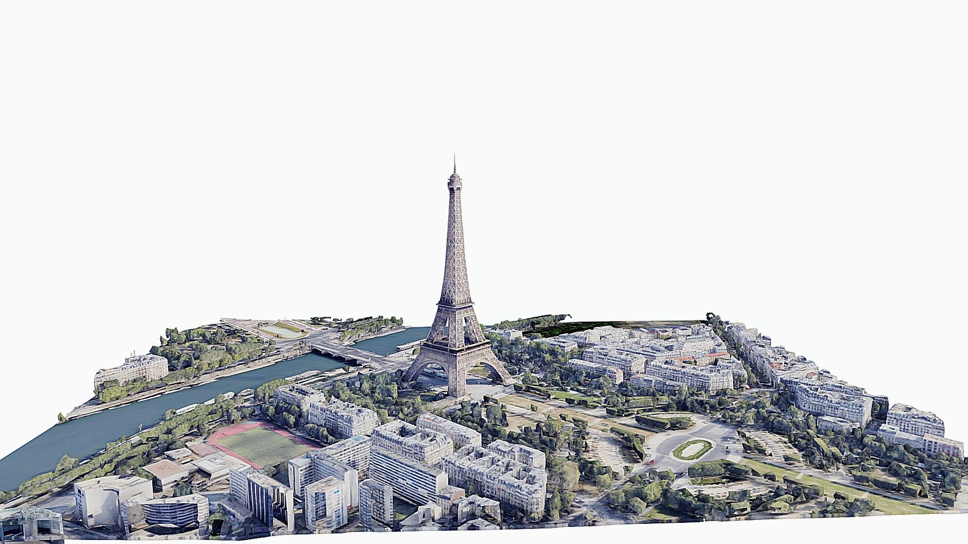 Eiffel Tower,scan,landscape,París,map 3d model