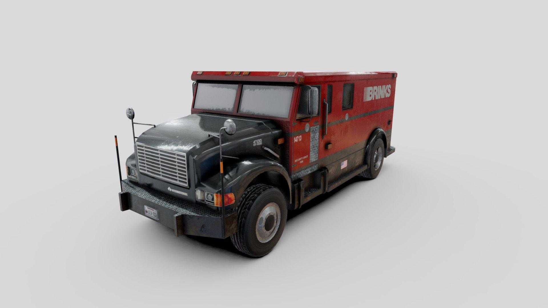 International 4700 Armored Truck 3d model