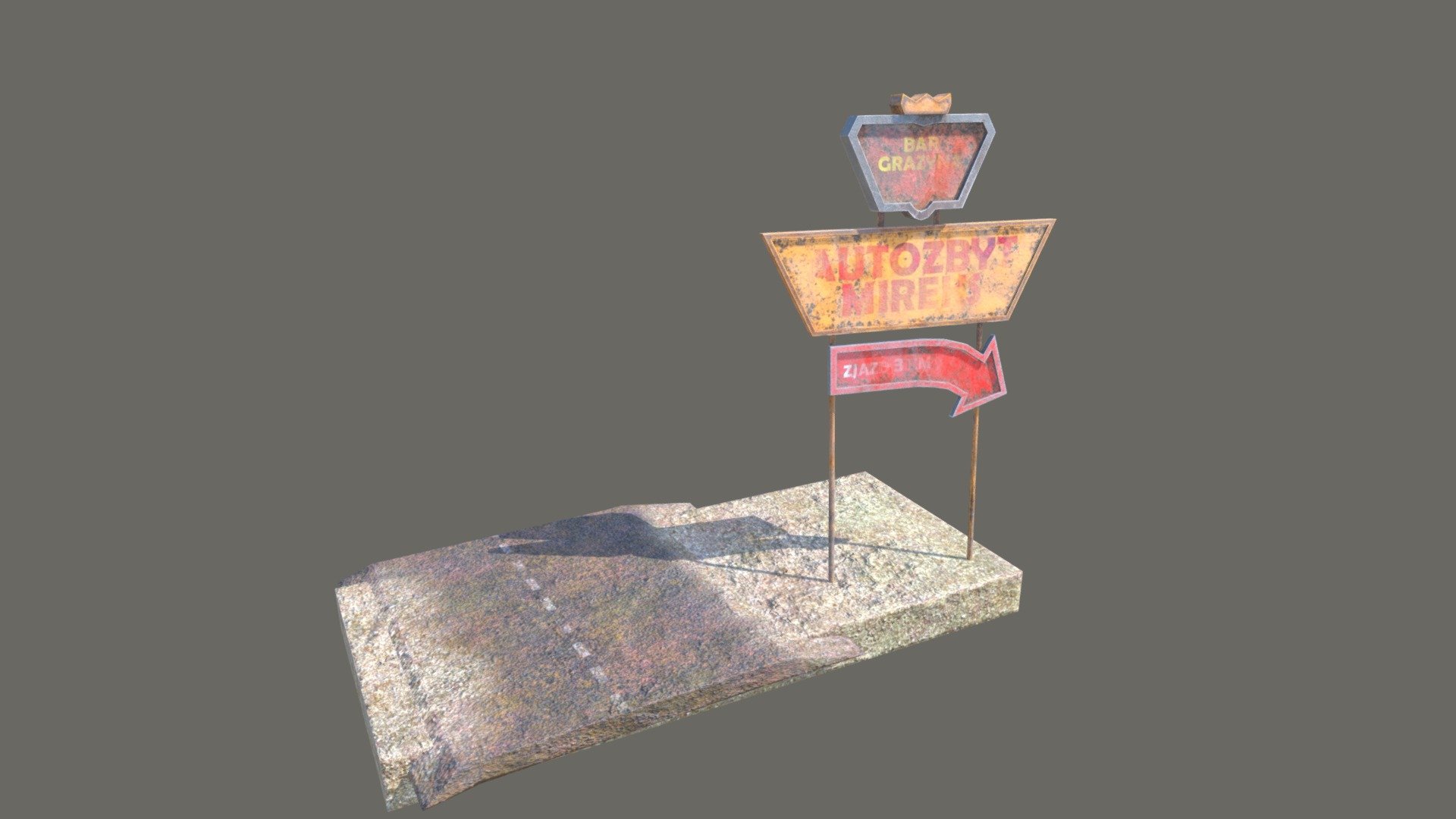 Road sign  -environment prop 3d model