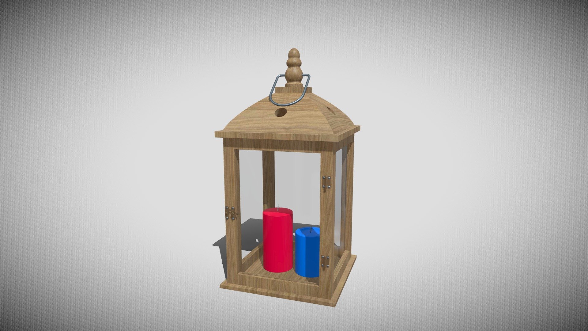 Wood Lantern 01 3d model