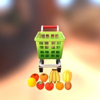 3D Cart Object (Fruit)