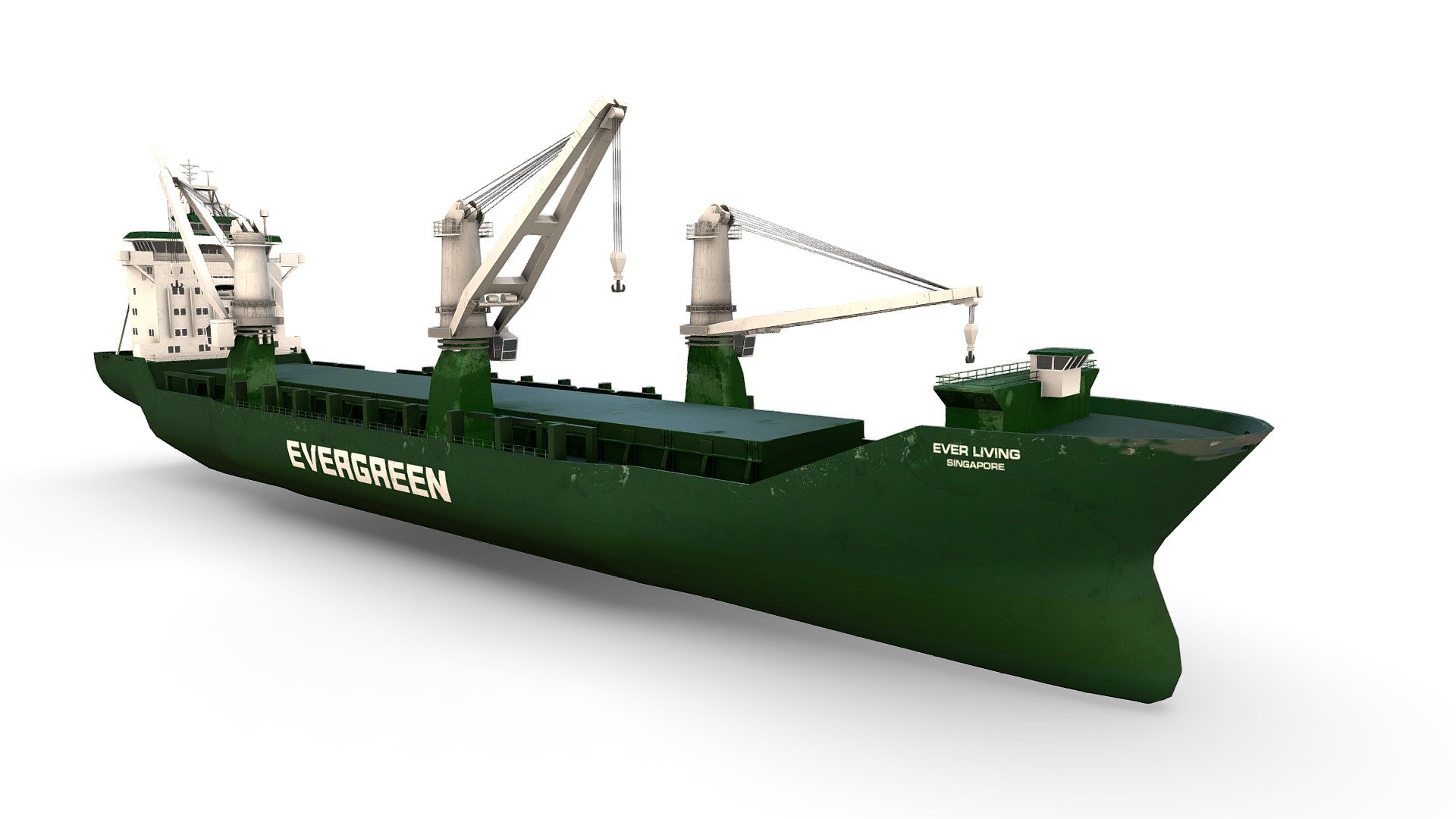 Heavy Lift Multi Purpose Cargo Ship Evergreen 3d model