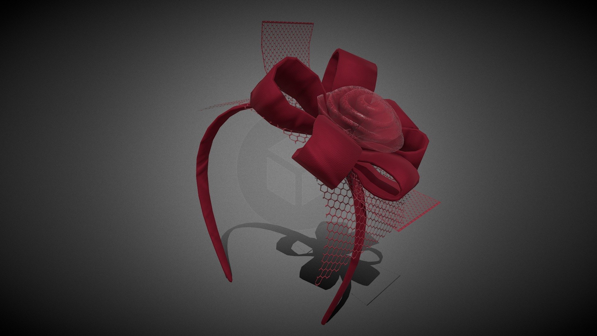 Floral Hair Fascinator 3d model