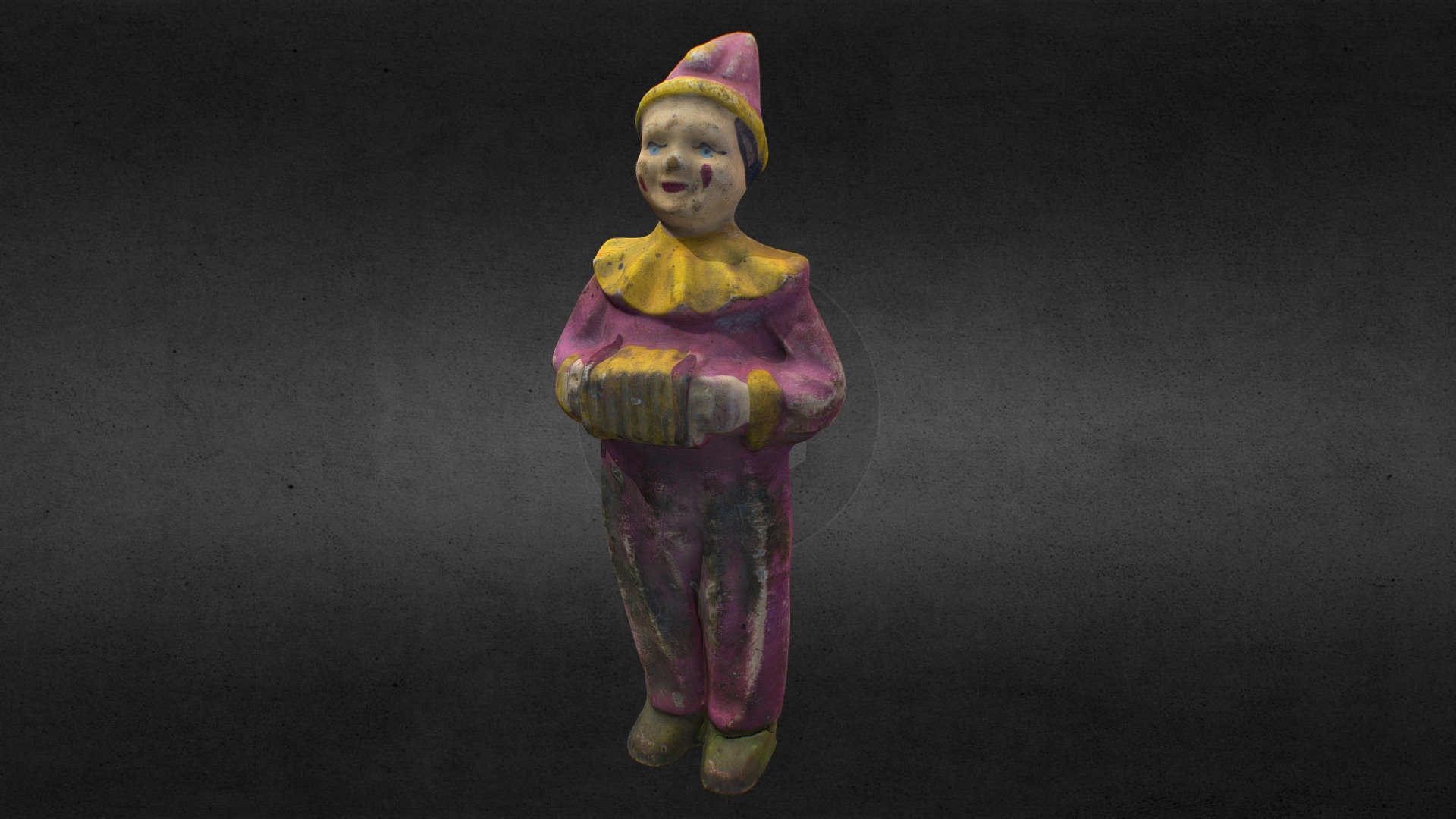 Old USSR Soviet Rubber Toy Clown 3d model