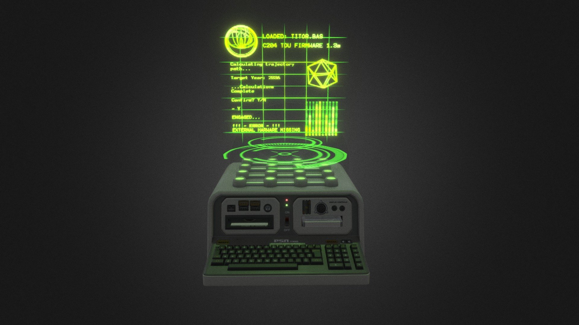 Retro Sci-Fi Holocomputer 3d model