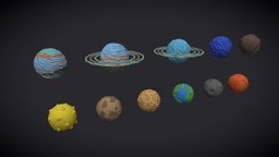 Low poly planets