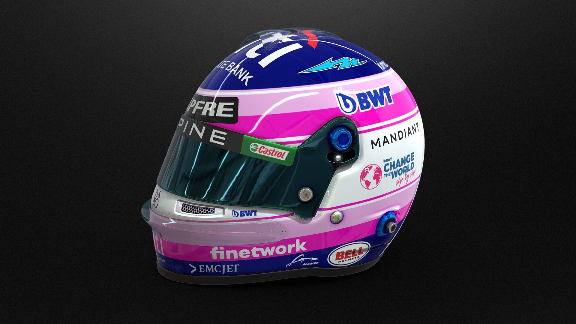 Helmet Fernando Alonso 2022 toy style 3d model