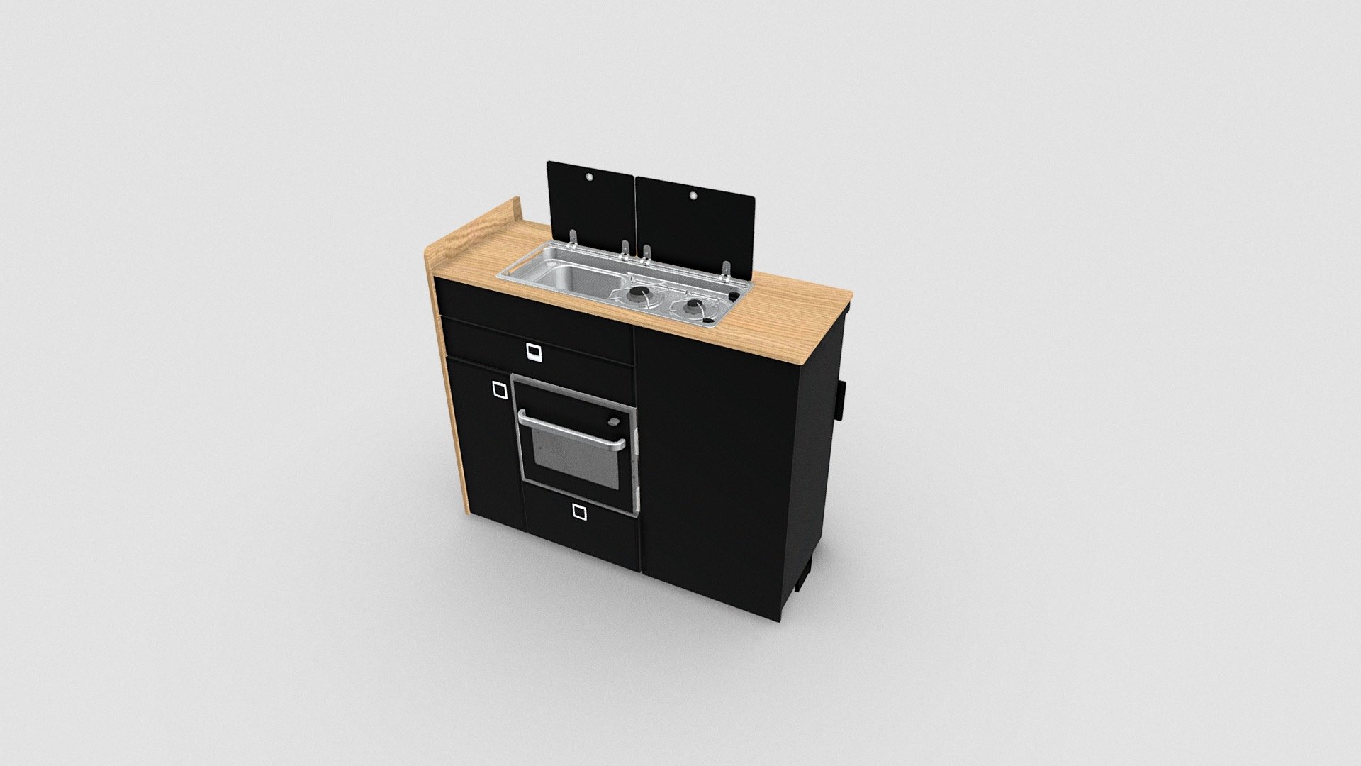 EVO V8 + Oven- Campervan kitchen pod 3d model