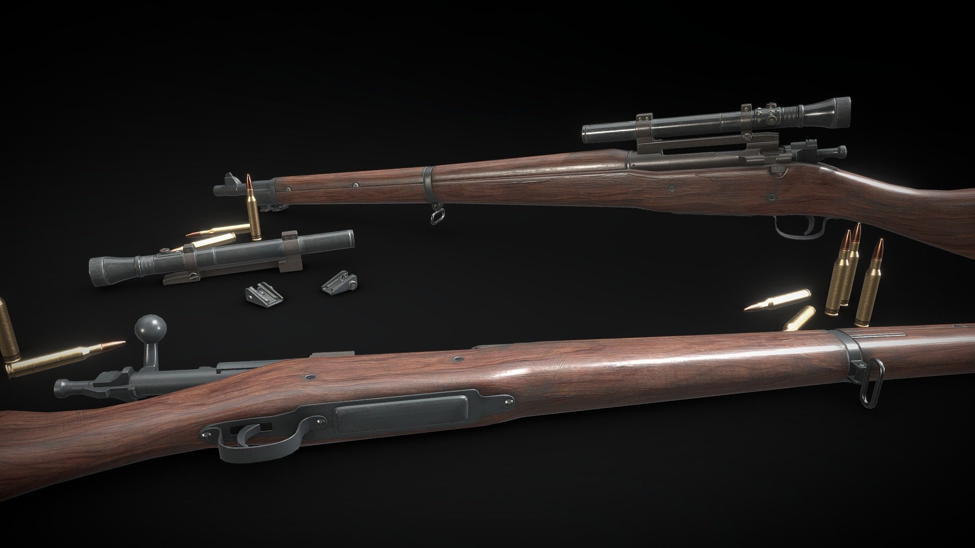 Springfield 1903 sniper rifle 3d model