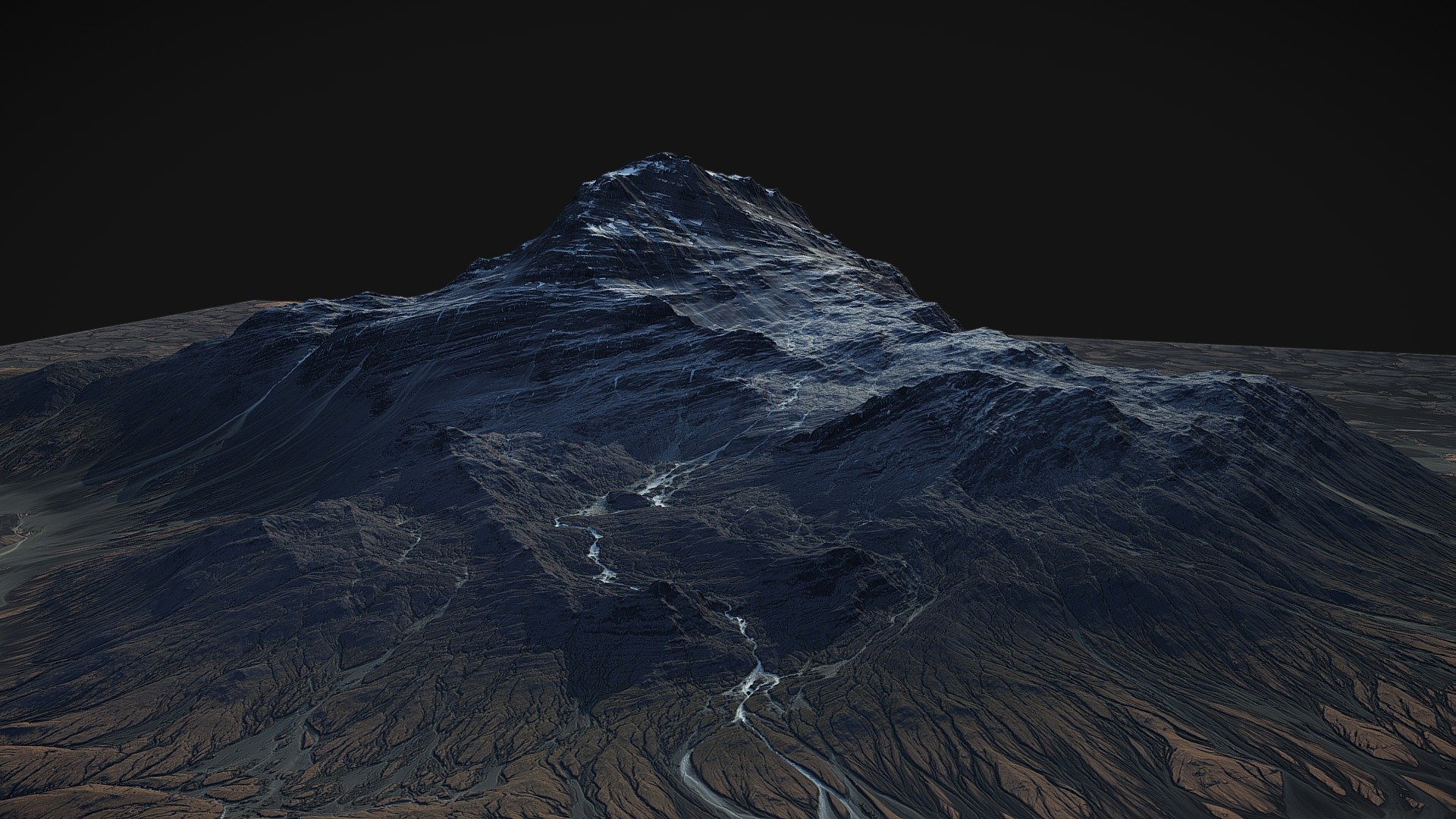 Iceland Black Mountains (World Machine) (4) 3d model