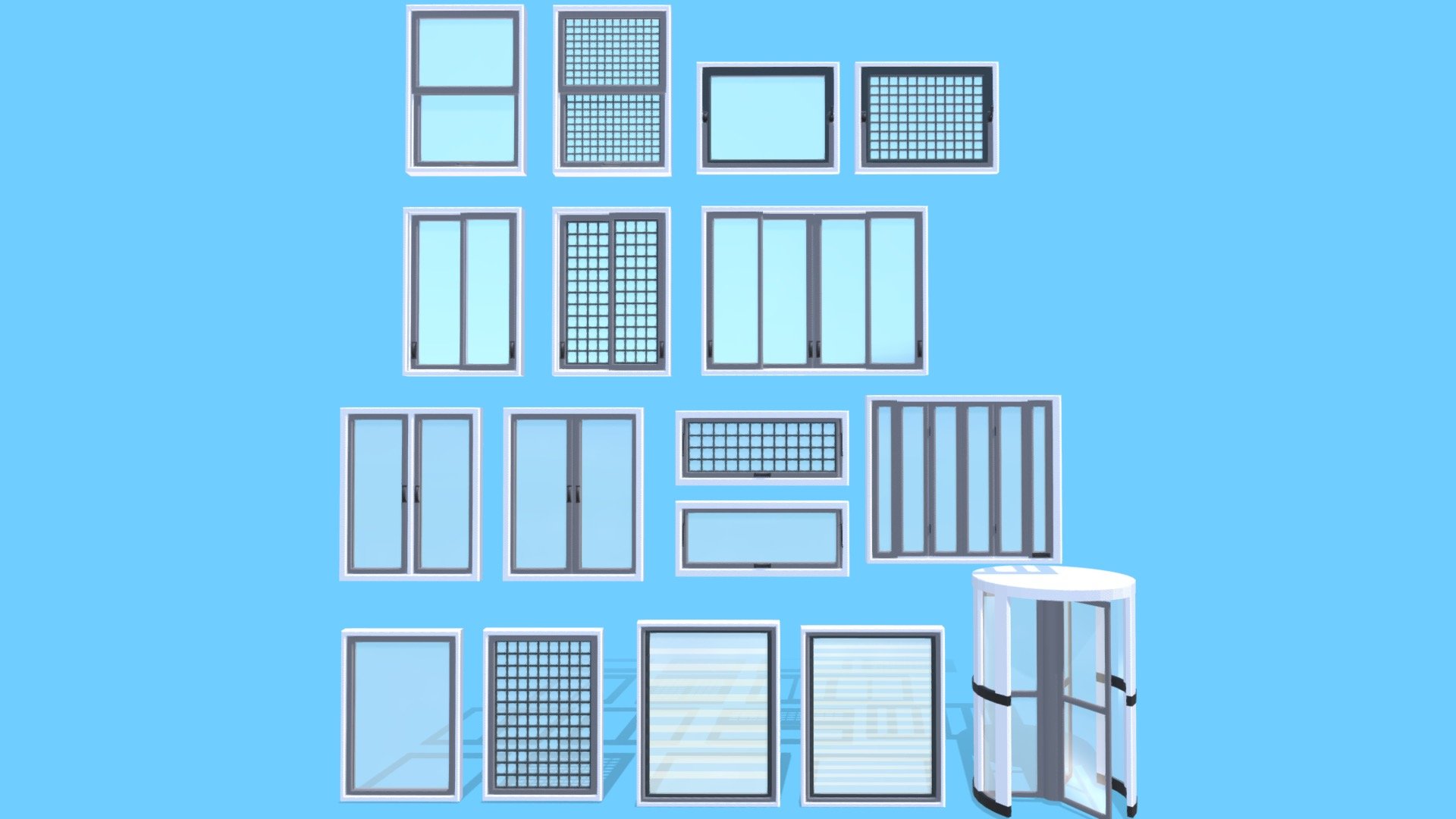 Animated Window Systems 3d model