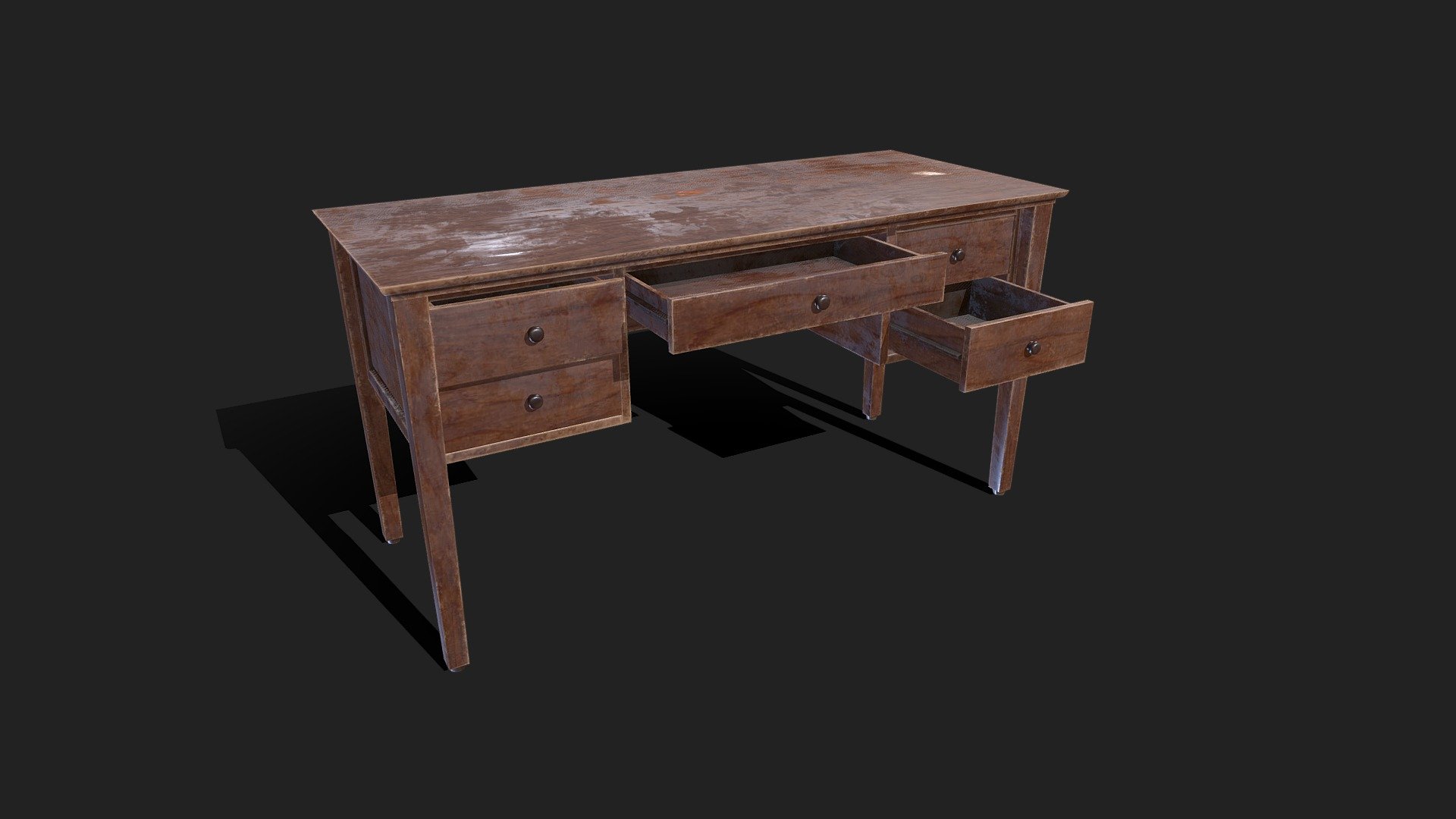 Vintage Desk 3d model