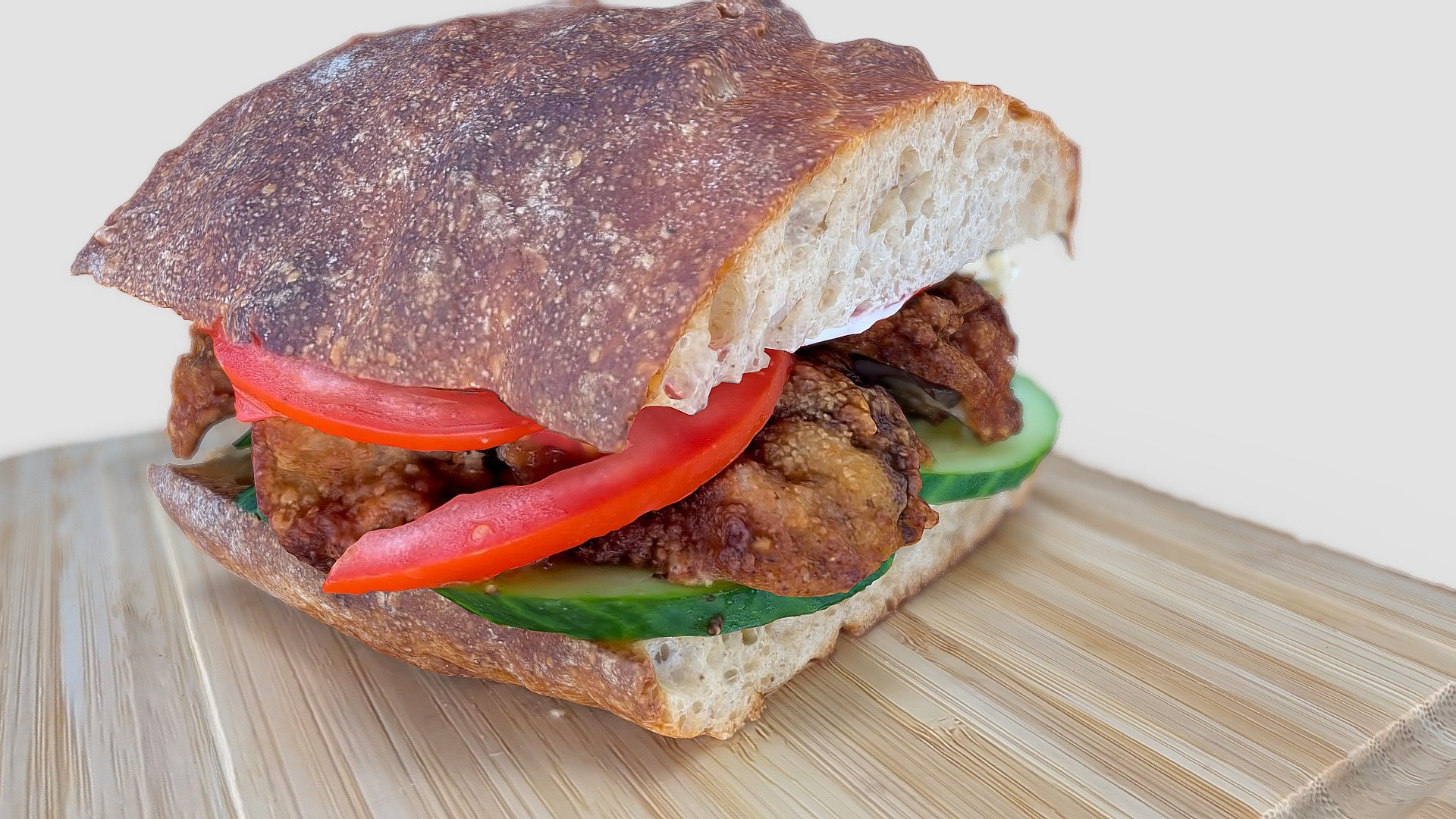 Crispy chicken liver sandwitch 3d model