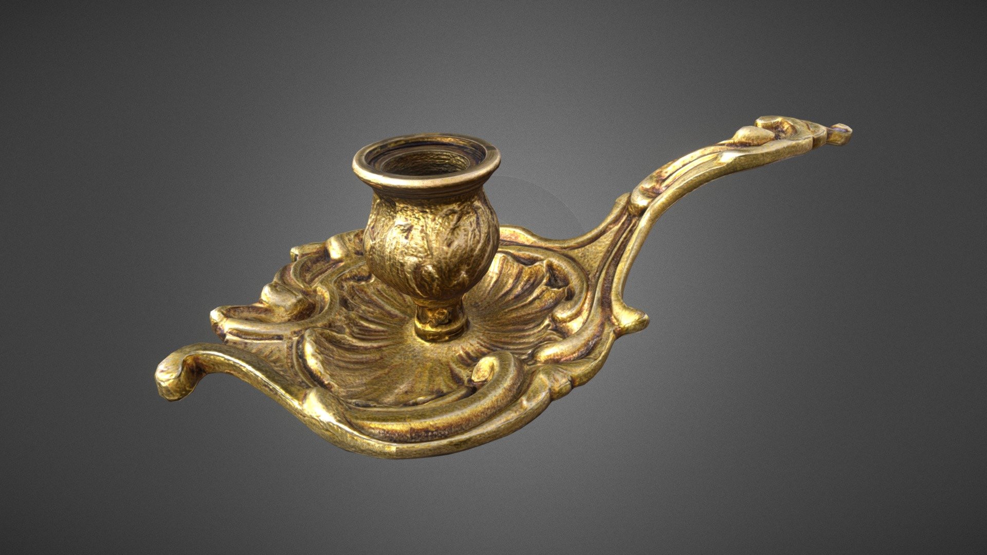 Bronze candlestick 19th 3d model