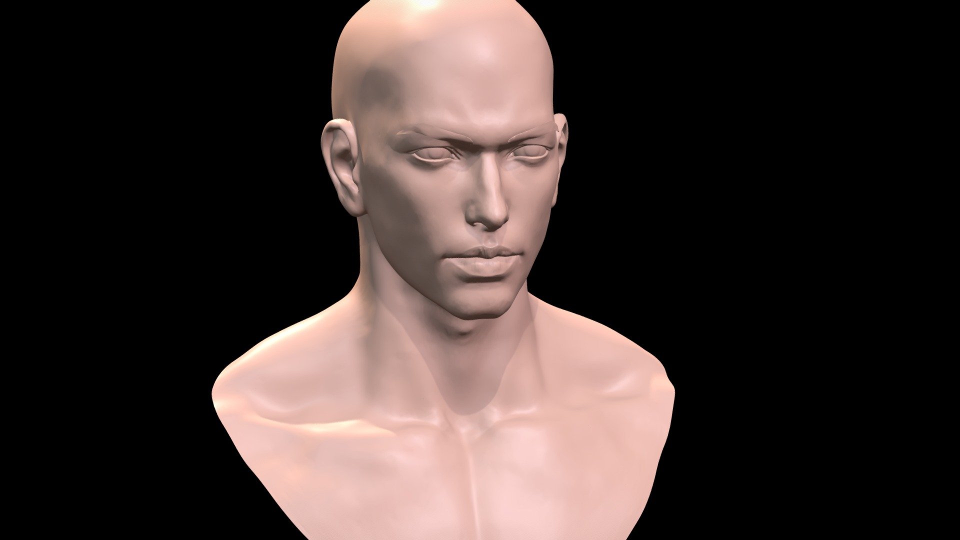 3D Printable  average Asian Male Head 3d model