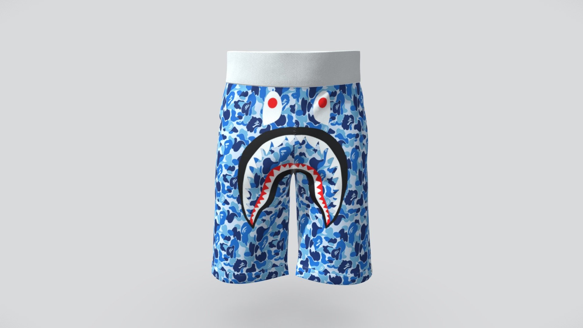 BAPE Camouflage Print Track Shorts 3d model