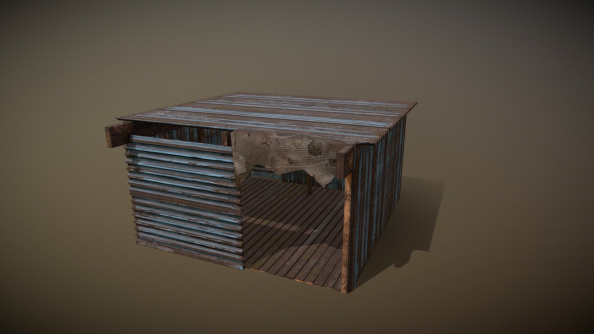 Post apocalyptic shelter Var2 3d model